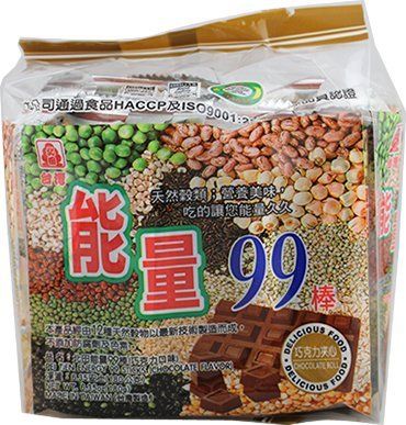 99 All natural Pei Tien Energy 99 rice cake roll 6.35oz (Egg York Chocolate Flavor, 4 Packs)