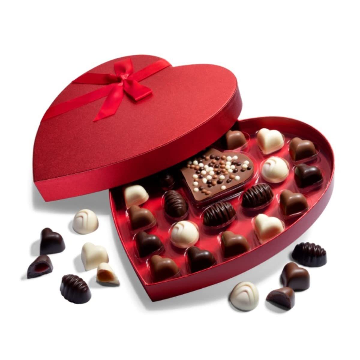 Astor Chocolate Love Chocolate Heart Gift Box, 24 Assorted Belgian Truffle Hearts - Large, Romantic Gifts for Chocolate Lovers, Him &amp; Her, Candy &amp; Chocolate Gifts Men and Women