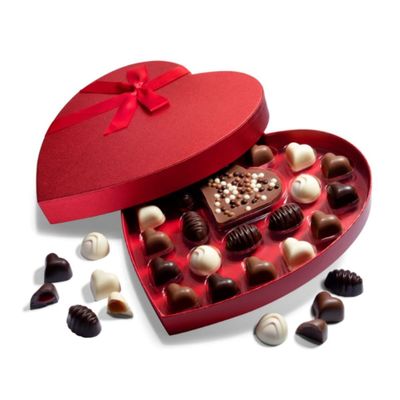 Astor Chocolate Love Chocolate Heart Gift Box, 24 Assorted Belgian Truffle Hearts - Large, Romantic Gifts for Chocolate Lovers, Him &amp; Her, Candy &amp; Chocolate Gifts Men and Women