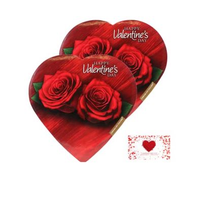 Assorted Elmer Chocolates in Heart-Shaped Boxes, Perfect for Valentine&#39;s Day Gifts (Made in USA)|Happy Valentine card TO: /FROM INCLUDED (Assorted ELMER CHOCOLATE (2 Pack)