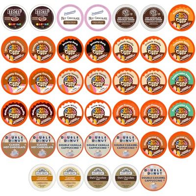 Crazy Cups Cappuccino &amp; Hot Chocolate Variety Pack, Including Flavored Hot Chocolate &amp; Cappuccino Coffee for Keurig K Cup Machines, Coffee Gift Set, Hot Chocolate Gift Set, 40 Count(Pack of 1)
