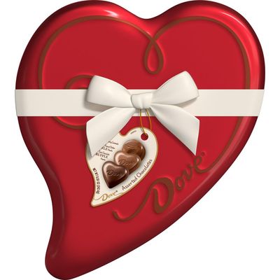 DOVE Assorted Chocolate Truffles Valentine&#39;s Day Candy Heart Gift, 8.55 Oz Tin