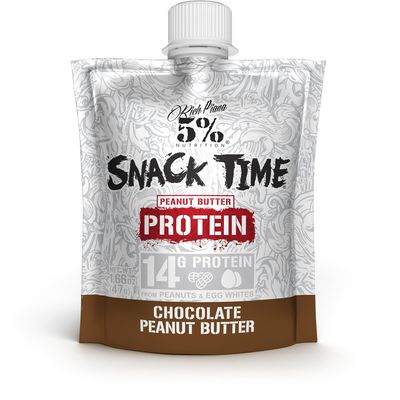 Rich Piana 5% Nutrition Snack Time | Squeezable Protein Shots | High Protein Snack Pouches | Convenient, Real Food Protein from Peanuts &amp; Egg Whites | 10-Count (Chocolate Peanut Butter)