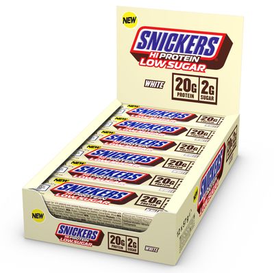 Snickers Bars - Low Sugar High Protein Bars- White Chocolate - 12x57g,12 Count (Pack of 1)