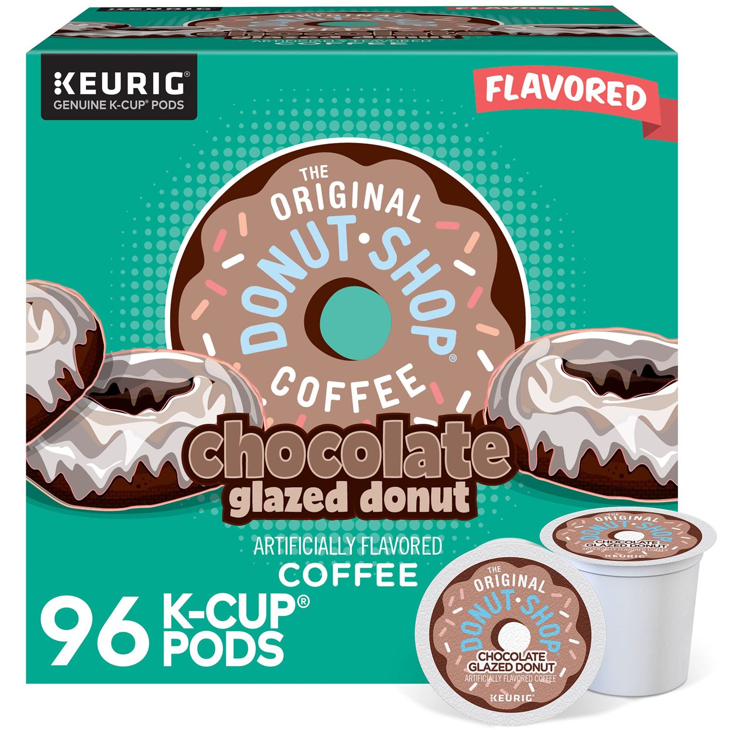 The Original Donut Shop Coffee Chocolate Glazed Donut Keurig Single-Serve K-Cup Pods, Medium Roast Coffee, 96 Count