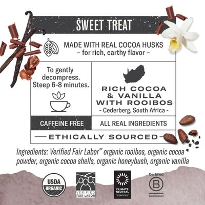 Numi Organic Chocolate Rooibos Tea, 16 Tea Bags (Pack of 3), Red Tea with Cocoa, Honeybush &amp; Vanilla (Packaging May Vary)