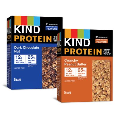 KIND Protein Bars, Variety Pack, Dark Chocolate Nut, Crunchy Peanut Butter, Healthy Snacks, 10 count