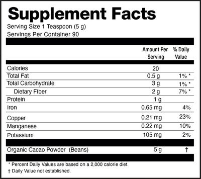 Cacao Powder Organic - 1 Pound - Unsweetened Premium Grade Superfood (Raw) - USDA &amp; Vegan Certified - Perfect for Keto, Breakfast, Hot Chocolate, Baking &amp; Ice Cream. (Cacao Powder (1 LB))