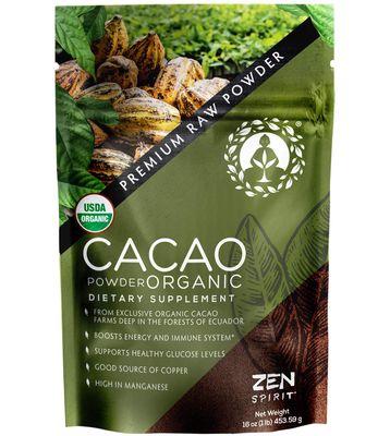 Cacao Powder Organic - 1 Pound - Unsweetened Premium Grade Superfood (Raw) - USDA &amp; Vegan Certified - Perfect for Keto, Breakfast, Hot Chocolate, Baking &amp; Ice Cream. (Cacao Powder (1 LB))