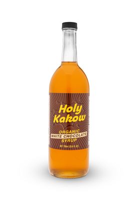 Holy Kakow Organic White Chocolate Syrup - Coffee Syrup, White Mocha Syrup, Organic Syrup for Coffee, White Chocolate Mocha Syrup, Coffee Flavoring Syrup, Add to Latte, Cocktail or Shake - 750ml
