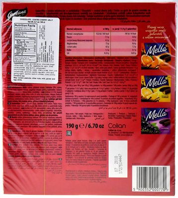 Jutrzenka MELLA Cocolate Coated Cherry Jelly, 6.7oz