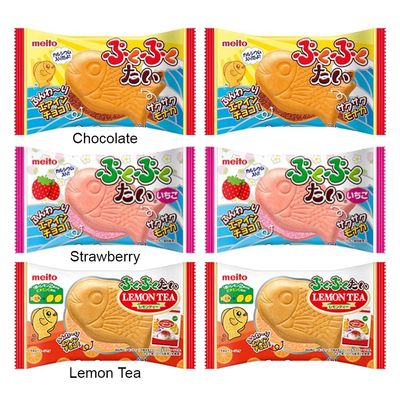 Pukupuku-Tai (Air in Chocolate Monaka) Assortment 0.6oz 3Types x 2pcs Japanese Aerated chocolate Ninjapo