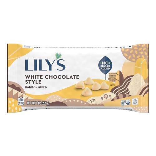 LILY&#39;S White Chocolate Style No Sugar Added, Baking Chips Bags, 9 oz (3 Count)