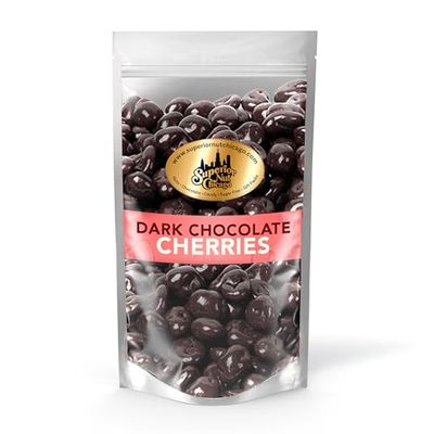 Superior Nut Chicago Dark Chocolate Covered Cherries - 64% Rich Dark Chocolate Covered Fruit - Sweet &amp; Decadent - Natural Vitamin C, Fiber, &amp; Potassium Source - Resealable 2.5 lb Bag