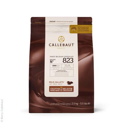 Callebaut Recipe No. 823 Finest Belgian Milk Chocolate With 33.6% Cacao, 20.8% Milk, 5.51 Pound