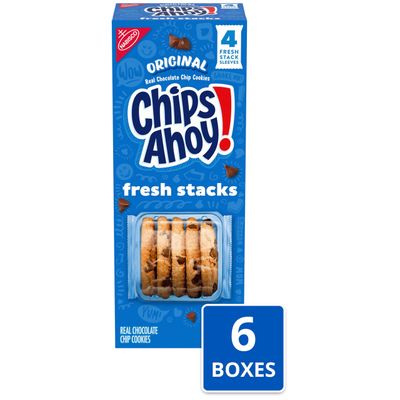 CHIPS AHOY! Fresh Stacks Original Chocolate Chip Cookies, 6-7.76 oz (24 Stacks)