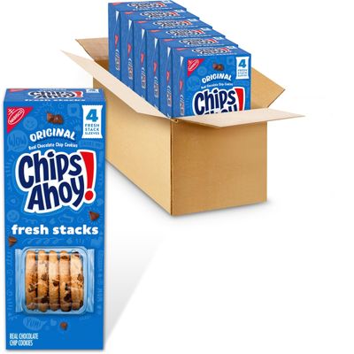 CHIPS AHOY! Fresh Stacks Original Chocolate Chip Cookies, 6-7.76 oz (24 Stacks)