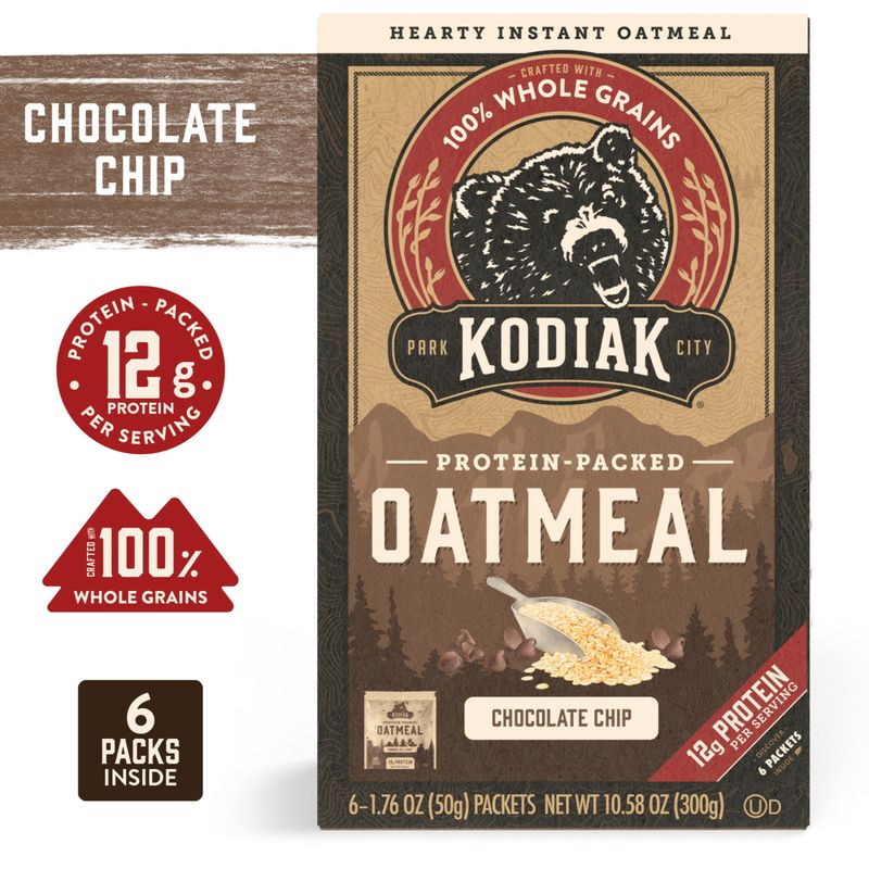 Kodiak Cakes Instant Oatmeal Packets - High Protein - 100% Whole Grains Breakfast Food - Chocolate Chip (36 Packets)