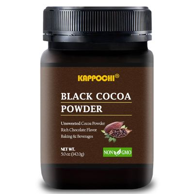KAPPOCHI Black Cocoa Powder, Unsweetened Black Cocoa Powder for Cooking &amp; Baking, Rich Chocolate Flavor, Non-GMO, Gluten-Free, 5.0oz(142.0g)
