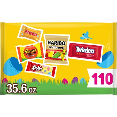 HERSHEY&#39;s Assorted Flavored, Easter Basket Easter Candy Variety Bag, 27.79 oz (95 Pieces)