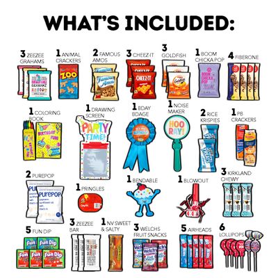Birthday Care Package (80 Count) Snacks Food Cookies Chocolate Bar Chips Candy Party Variety Gift Box Pack Assortment Basket Bundle Mix Bulk Sampler Treat College Students Kids Teens Office School