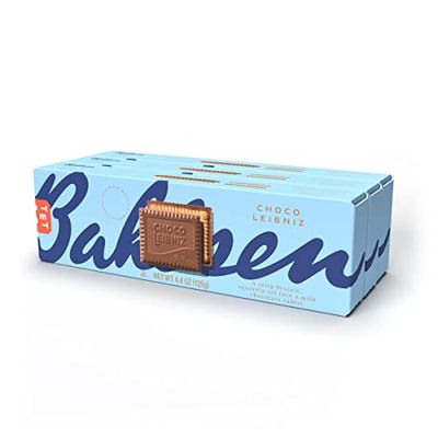 Bahlsen Choco Leibniz Milk Cookies (3 boxes) - Leibniz Butter Biscuits topped with a thick layer of German Chocolate - 4.4 oz boxes