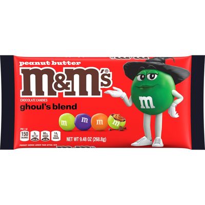 M&amp;M&#39;S Ghoul&#39;s Mix Peanut Butter Chocolate Halloween Candy, 9.48-Ounce Bag