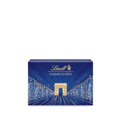 Lindt Champs Elyses Chocolate Box Gourmet Milk and Dark Chocolate Assortment 17 Chocolates 6.4oz Blue Box