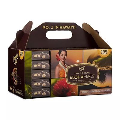 Dark Chocolate Covered Macadamia Nuts by Hawaiian Host (6 Box Tote),5 ounces