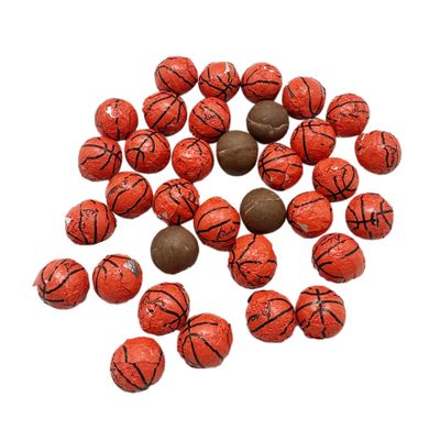 Chocolate Basketballs - 2 LB Resealable Stand Up Bulk Candy Bag (approx. 160 pieces) - Individually Wrapped Mini Chocolate Balls - Basketball Themed Novelty Candy