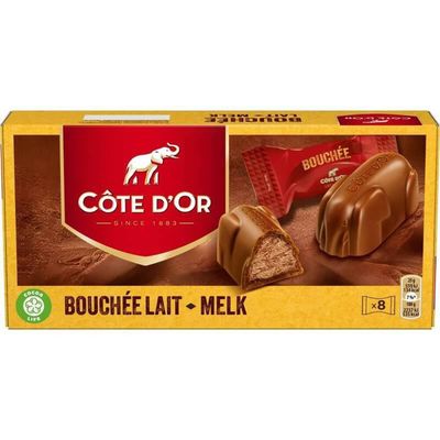 Cote D&#39;Or Milk Chocolate Hazelnut Pralines Bouchee Giftbox, 200g (7.05-ounce), Belgian Chocolate