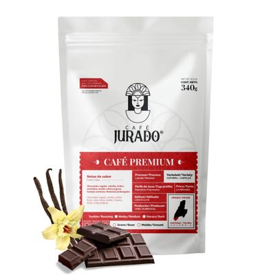 Cafe Jurado, Colombian Specialty Premium, Ground Coffee, Arabic Quality, Colombian Coffee, Extended Sweet Aroma, Chocolate Vanilla Notes, Medium Roasted - 11.9 Ounces