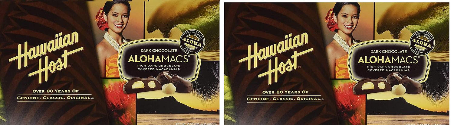 Hawaiian Host Alohamacs Dark Chocolate Covered Macadamia Nuts (2-Pack)