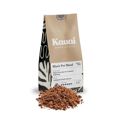 Black Pot Ground Coffee Dark Roast with Cinnamon and Dark Chocolate Taste Notes, Dark Roast Ground Coffee for Espresso (8oz Pack)