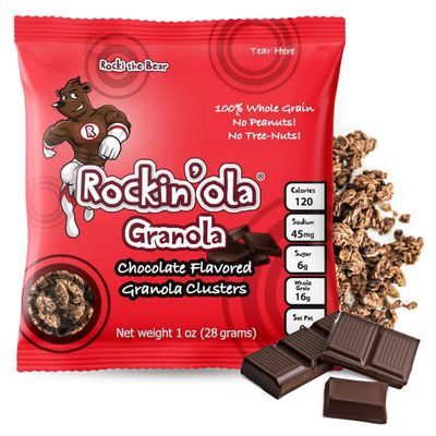 Rockin&#39;Ola Granola Clusters, Quick Breakfast Snack, Allergen Free, No Artificial Flavors, Colors or Preservatives, On-The-Go Healthy Snack Packets (25 Count, Chocolate)