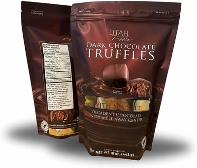Utah Truffles Sea Salt Dark Chocolate, 16 oz each - Total 32 oz - 2 pack