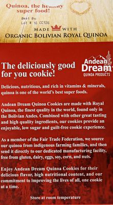 Andean Dream Chocolate Chip Quinoa Cookies, Gluten Free, 7 oz