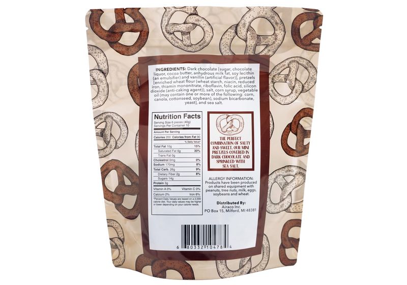 Green Jay Gourmet Salted Dark Chocolate Covered Pretzels - Handmade &amp; Fresh Gourmet Candy - Sweet &amp; Salty Snack - Great Gift for Chocolate Lovers - 14 Ounce Bag
