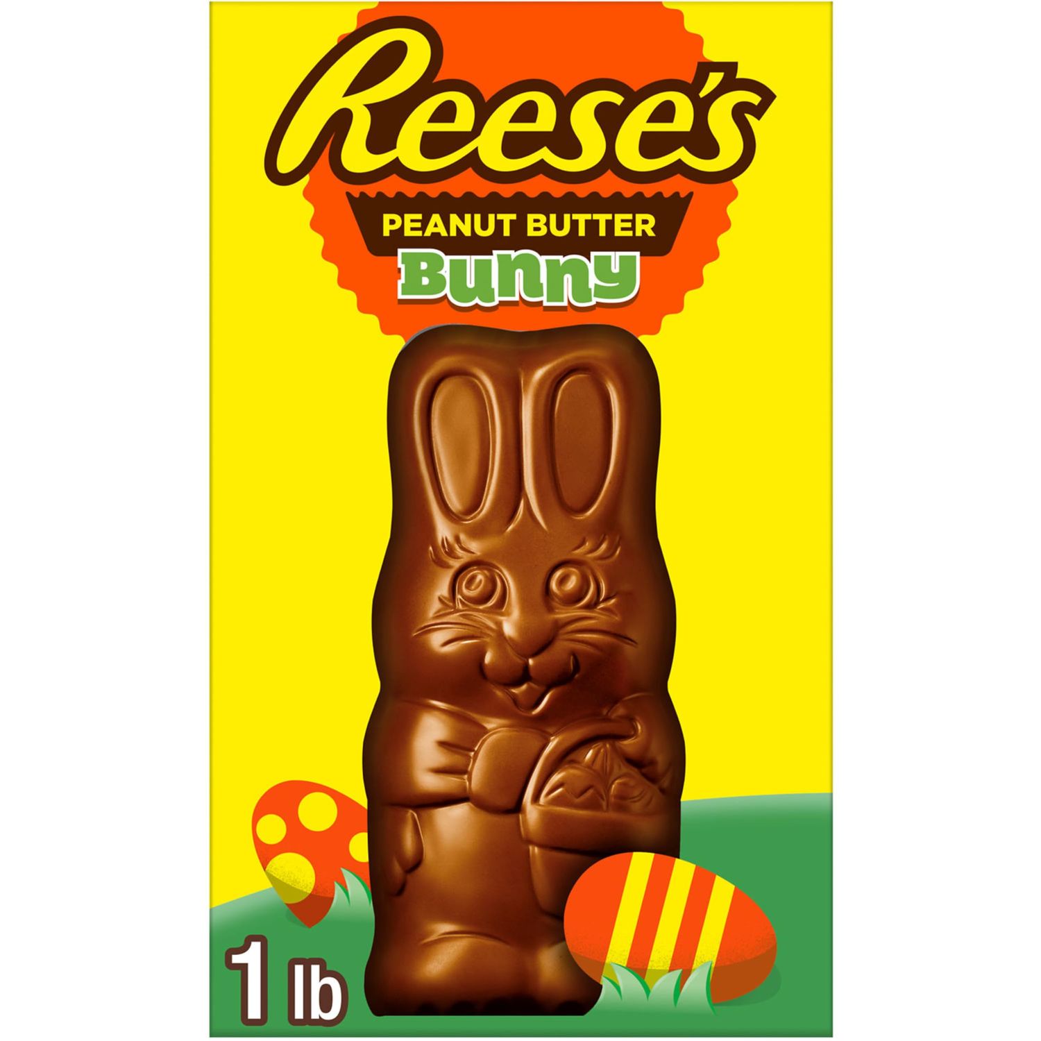 REESE&#39;S BUNNY Milk Chocolate Peanut Butter, Easter Candy Gift Box, 1 lb