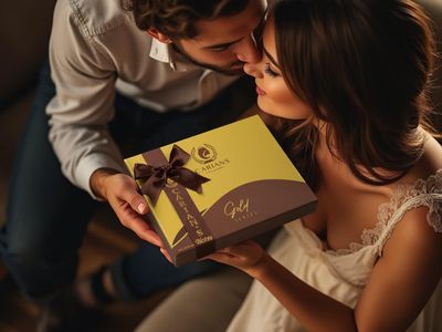 CARIANS Chocolatier Holiday Assorted Gourmet Chocolate Gold Gift Box, Creamy Milk Dark, and White Chocolate Treats for Thank you, Anniversary, Christmas Candy Gift for Family and Friends, Large Size