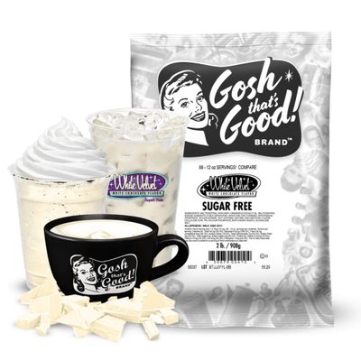 Sugar Free White Velvet Chocolate Coffee Flavor Powder - Low-Carb, Rich Creamy Flavor, Lactose-Free, Ideal for Hot, Cold &amp; Blended (2 lb. Bag)