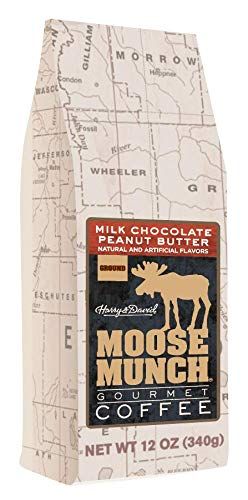 Moose Munch Gourmet Ground Coffee by Harry &amp; David, 12 oz bag (Milk Chocolate Peanut Butter)