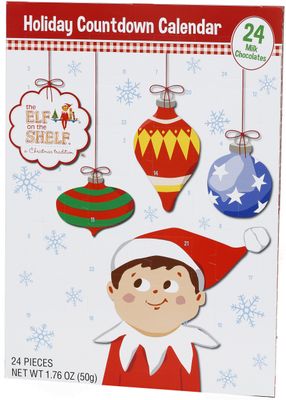 Frankford Candy Company Elf On The Shelf Countdown Calendar, Milk Chocolate, 24 pieces, 1.76 Ounce (Pack of 12)