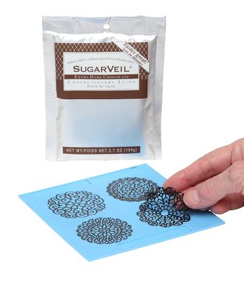 SugarVeil Medallion Topper Mat with Chocolate SugarVeil Icing