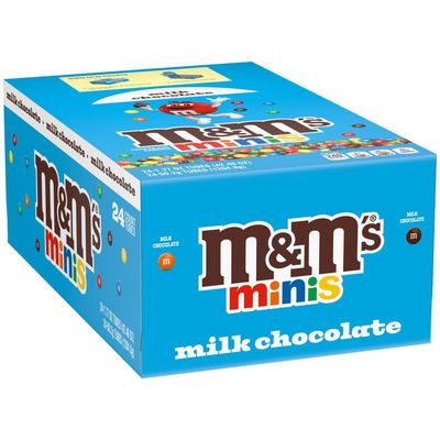 M&amp;M&#39;S Milk Chocolate MINIS Size Candy 1.77-Ounce Tube 24-Count