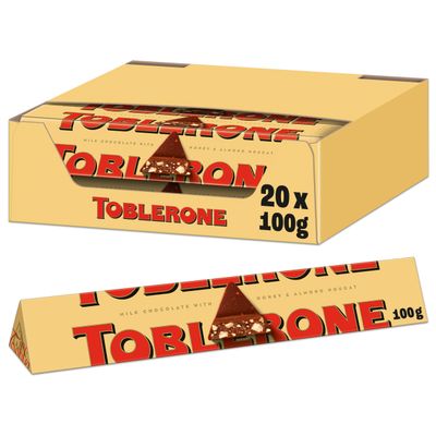 Toblerone Milk Chocolate 100 g (Pack of 20)