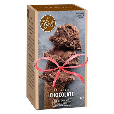 Triple Scoop Ice Cream Mix, Starter for use with Home Ice Cream Maker, Non-Gmo, No Artificial Colors or Flavors, Ready in Under 30 Mins (1, Chocolate)