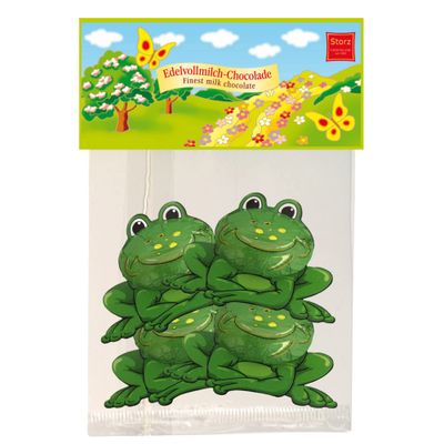 Green Foil Individually Wrapped Chocolate Frogs, Gourmet German Milk Chocolates Frog Candy, Easter Gift Basket Filler, Pack of 4
