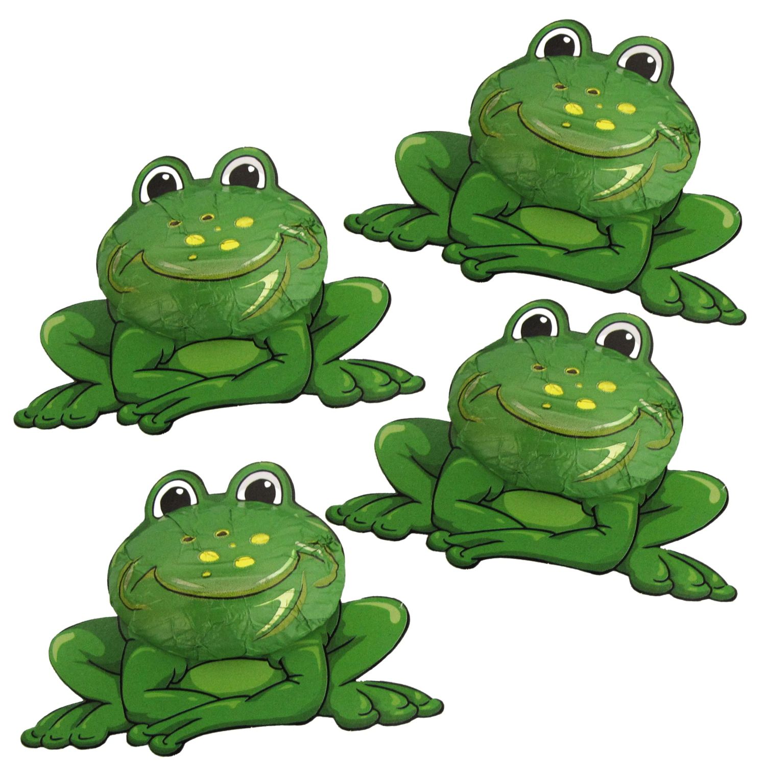 Green Foil Individually Wrapped Chocolate Frogs, Gourmet German Milk Chocolates Frog Candy, Easter Gift Basket Filler, Pack of 4