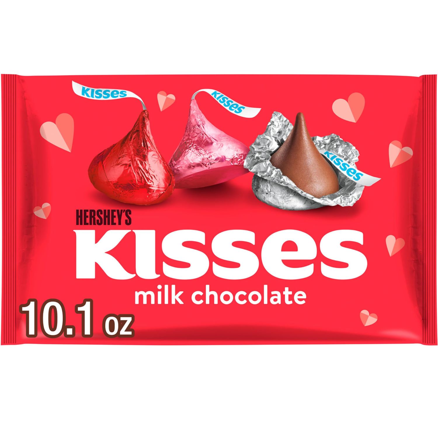 HERSHEY&#39;S KISSES Milk Chocolate, Valentine&#39;s Candy Bag, 10.1 oz
